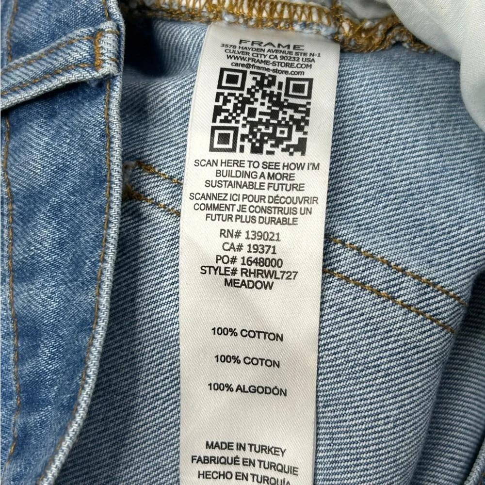 Frame Wide Leg Jeans 31 High Rise Everyday Quiet Luxury Streetwear Rolled Cuff